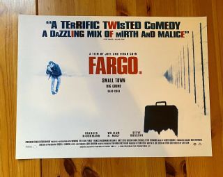 Fargo 1996 Uk Mini Quad Film Poster A3 Coen Brothers