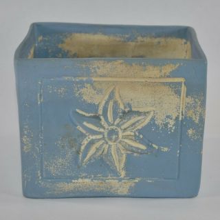 Vintage Van Briggle Pottery 1930s Floral Blue Bisque Planter Window Box