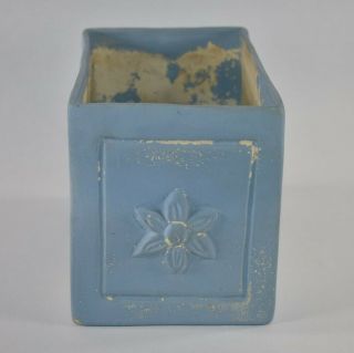 Vintage Van Briggle Pottery 1930s Floral Blue Bisque Planter Window Box 2