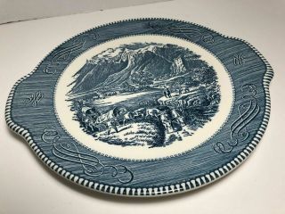 Currier And Ives By Royal China Serving Platter “the Rocky Mountains " Blue
