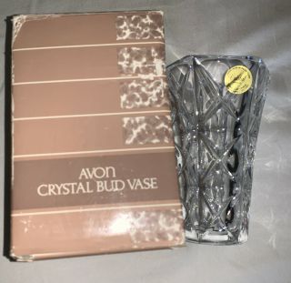 Vintage 1987 Avon Crystal Bud Vase Produced By Fostoria