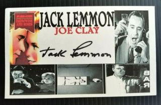 " Days Of Wine And Roses " Jack Lemmon " Joe Clay " Autographed 3x5 Index Card