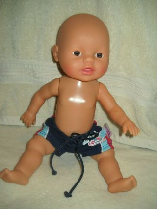 Baby Born Boy Doll " Mommy,  Look I Can Swim " By Zapf Creations Doll Really Swims
