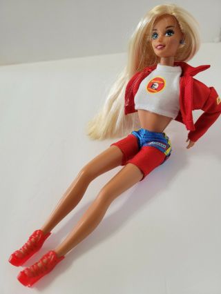 Baywatch Shirt Barbie Doll 1994 Mattel - Long Blonde Hair Knees Bend No Box Euc