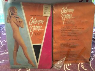 two pairs Vintage nude pantyhose w/ model (various colors & sizes) Glamour Gams 3