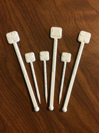 Vintage Walt Disney Swizzle Sticks - Set Of Six
