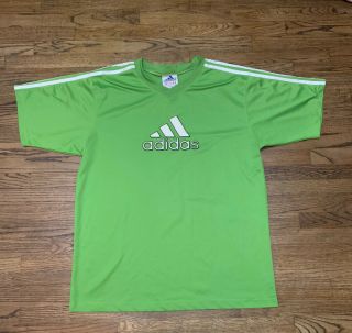 Vintage 90s Adidas Soccer Jersey Style Lime Green Size Xl Pre Owned