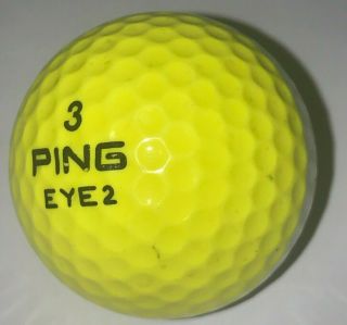 1 Vintage Two Tone Ping Eye 2 Karsten Yellow & White Golf Ball (d - 8 - 3)