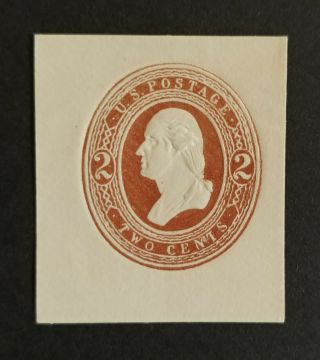 Us Stamps,  Cut Square,  U273,  2c Brown On White Washington,  Cv $225
