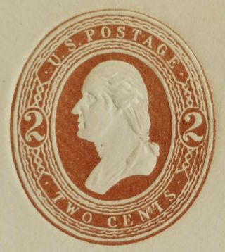 US Stamps,  Cut Square,  U273,  2c Brown on White Washington,  CV $225 2