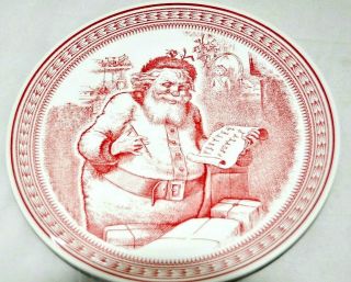 Spode Williams Sonoma Saint Nick Salad Dessert Plates Set Of 4 Santa Christmas