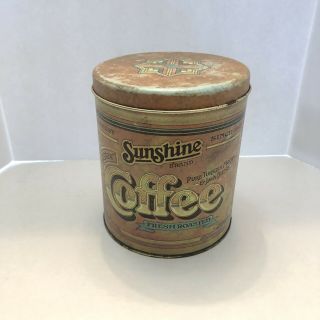 Vintage Sunshine blend brand coffee tin 1977 Cleveland 3