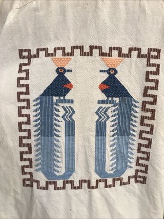 Vintage Womens Long Sleeve Shirt AZTEC Southwest Mexican Needlepoint Top M/L 3