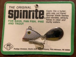Vintage Uncle Josh Spinrite In Package Discontinued Fishing Lure