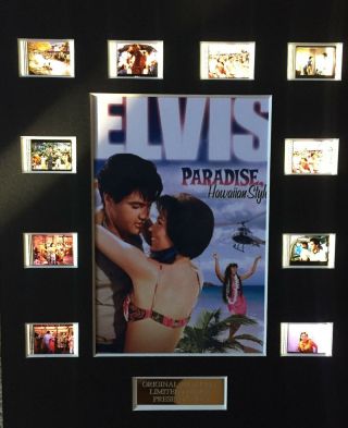 Paradise Hawaiian Style Feat Elvis Presley 35mm Film Cell Display Cells