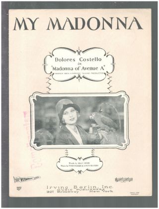 My Madonna 1929 Dolores Costello " Madonna Of Avenue A " Movie Sheet Music