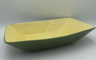 Mid Century Red Wing Pottery Bowl Textura B2109 Belle Kogan Yellow Green Artware