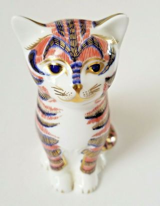 Royal Crown Derby Bone China Cat Figurine