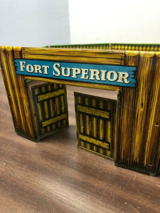 Vintage T Cohn Tin Litho Fort Superior Gate & Walls Play Set 2