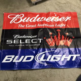 Vintage Banner Budweiser Select - Bud Light - Budweiser Lager 34”x46”