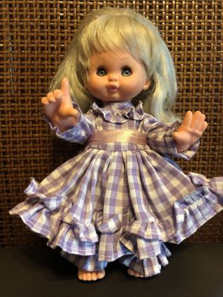 Vintage 1965 Furga Doll 11 " Joy Keane Large Eyes Toy Plastic,  Clothes￼