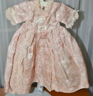 1950’s Madame Alexander Tagged Pink Lacy Dress For 14 " - 16 " Doll