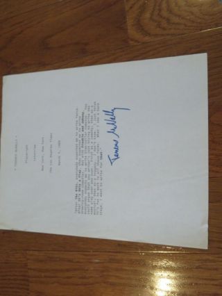 Terrence Mcnally Autographed Letter Hand Signed The Ritz Broadway