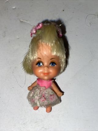Vintage Liddle Kiddles Lucky Locket Lola Doll 2 " - Short Blonde Hair With Bangs