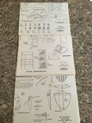 3 Vintage Craftplans Paper Plan To Build Kites Sundials Children’s Projects