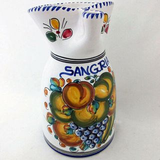 Handmade Lemon Fruta Ceramic Sangria Pitcher From Spain