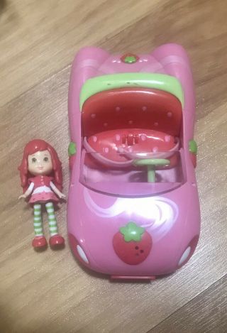 Strawberry Shortcake Berry Sweet Roadster Pink Convertible Car With Mini Doll E