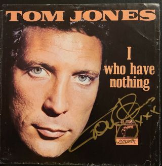 Tom Jones Autographed 45 Picture Sleeve