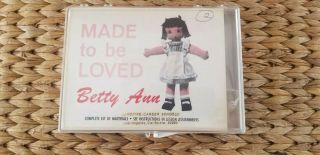 Vintage Made To Be Loved Betty Ann Cloth Doll Kit