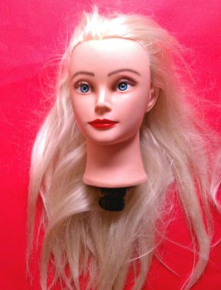 Blonde Blue Eyes Training Mannequin Head Styling Manikin Cosmetology Dummy Doll