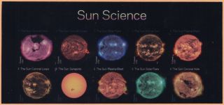 Usa Sc.  5607b (55c) Sun Science 2021 Mnh Top Block Of 10 No Die Cuts