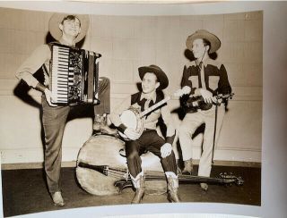 Vintage Photo Cowboy Band With Gibson Florentine Plectrum Banjo