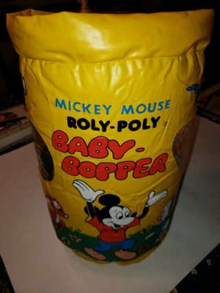 Vintage Rare Disney Mickey Mouse Roly Poly Baby Bopper Inflatable Punching Bag