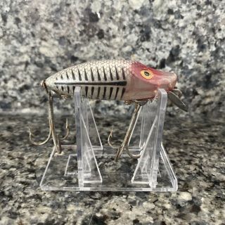 Vintage Heddon River Runt Spook Sinker In Silver Shore X - Ray 2.  5 " Bass Lure