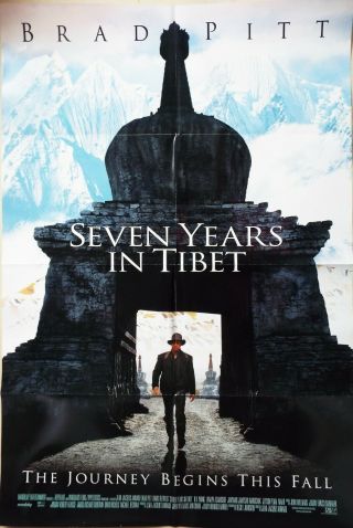 Seven Years In Tibet 1997 Brad Pitt Us Advance One Sheet Poster