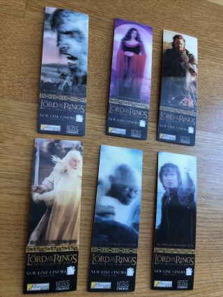 6 X 3d Lord Of The Rings Return Of King Film Bookmarks Promo Cinema Memorabilia
