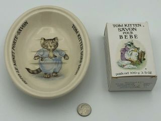 Vintage 1986 Tom Kitten Soap Dish And Soap For Baby,  Mason 
