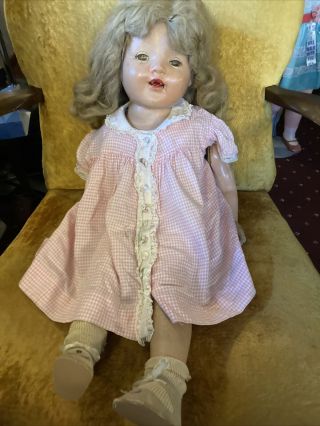Composition 28 Inch Baby Doll With Cloth Body Needs Tlc