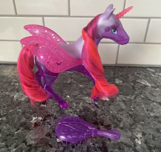 Barbie And The Secret Door Purple Hot Pink Unicorn Pegasus Glitter Wings Rare
