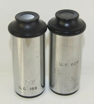 Vintage Ao Spencer 5x Microscope Eyepiece Set Of Two