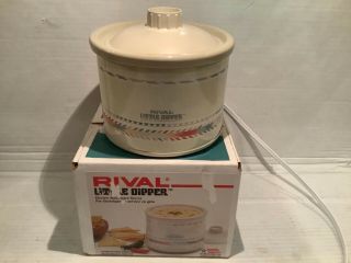 Vintage Rival Little Dipper Electric Stoneware Server Mini Crock Pot Model 3204