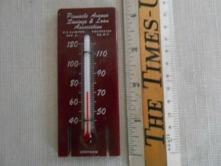 Vintage Advertising Thermometer Pinnacle Savings,  Rochester Ny Pre - 1963 Croydon