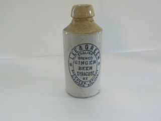 Antique Stoneware Bottle Lee & Green Ginger Beer Syracuse Ny