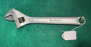Vintage 10 " Proto No 710 Adjustable Wrench Made In Usa 1