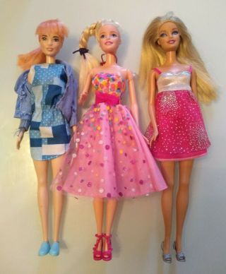 Bundle If Barbie Dolls X 3 All Fully Clothed And In A (mattel)
