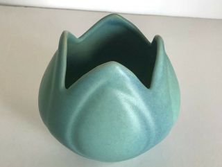 Vintage Van Briggle Tulip Turquoise Pottery Planter Vase Signed Colorado Springs 2